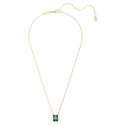Colgante Stilla, Talla rectangular, Verde, Baño tono oro