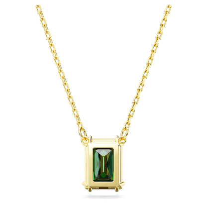 Colgante Stilla, Talla rectangular, Verde, Baño tono oro