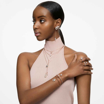 Anillo de cóctel Stilla, Talla princesa, Pavé, Blanco, Baño tono oro rosa