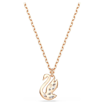 Colgante Swan Tallas mixtas, Cisne, Blanco, Baño tono oro rosa