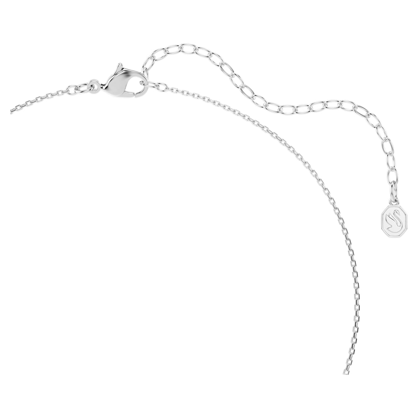 Colgante Symbolica Crystal Pearl, Talla redonda, Pavé, Herradura, Blanco, Baño de rodio