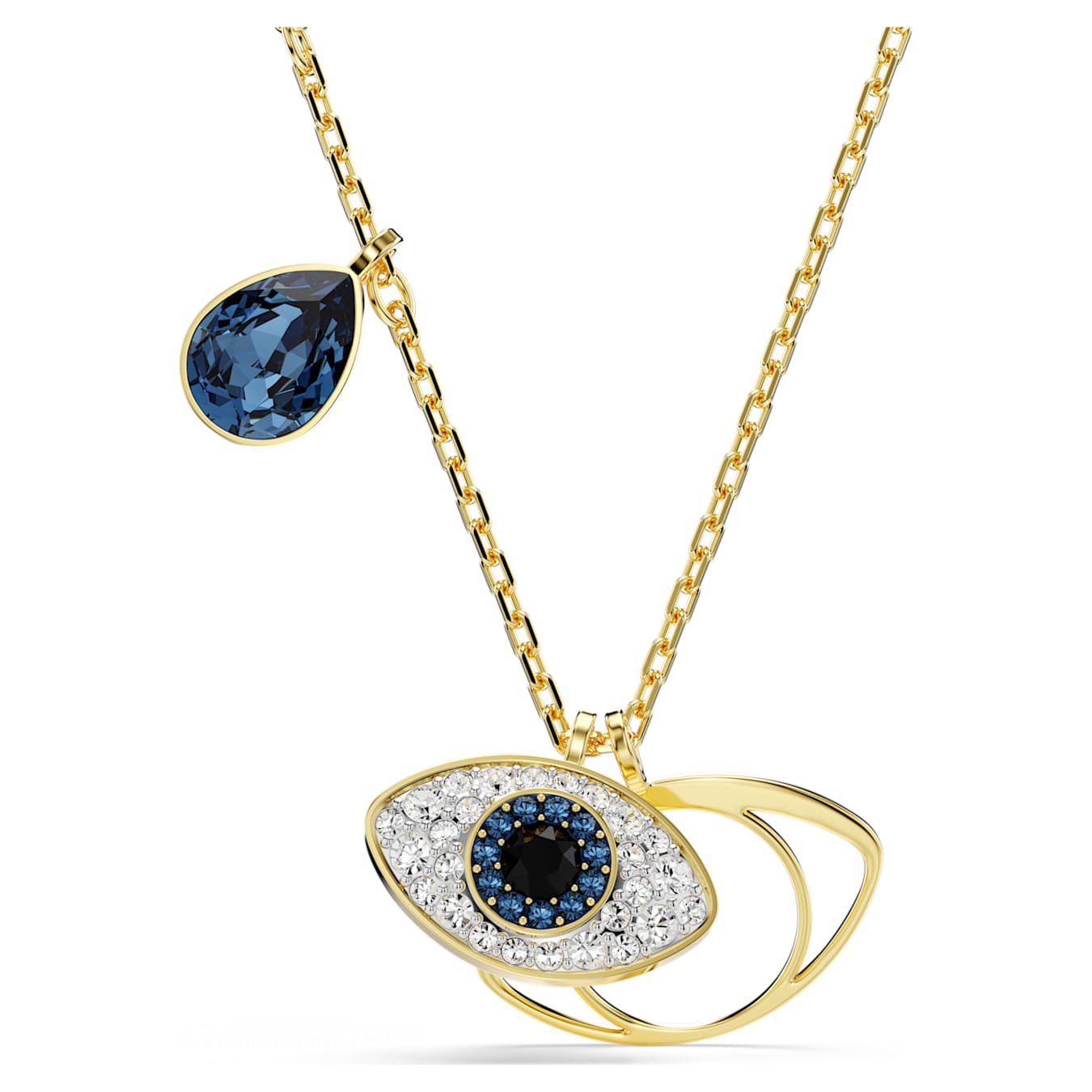 Colgante Symbolica Ojo turco, Azul, Baño tono oro