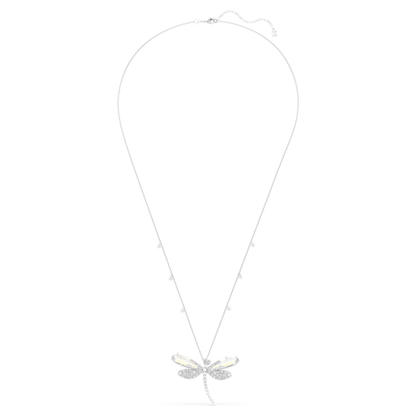 Colgante y broche Ariana Grande x Swarovski Perla de cristal, Tallas mixtas, Libélula, Blancos, Baño de rodio