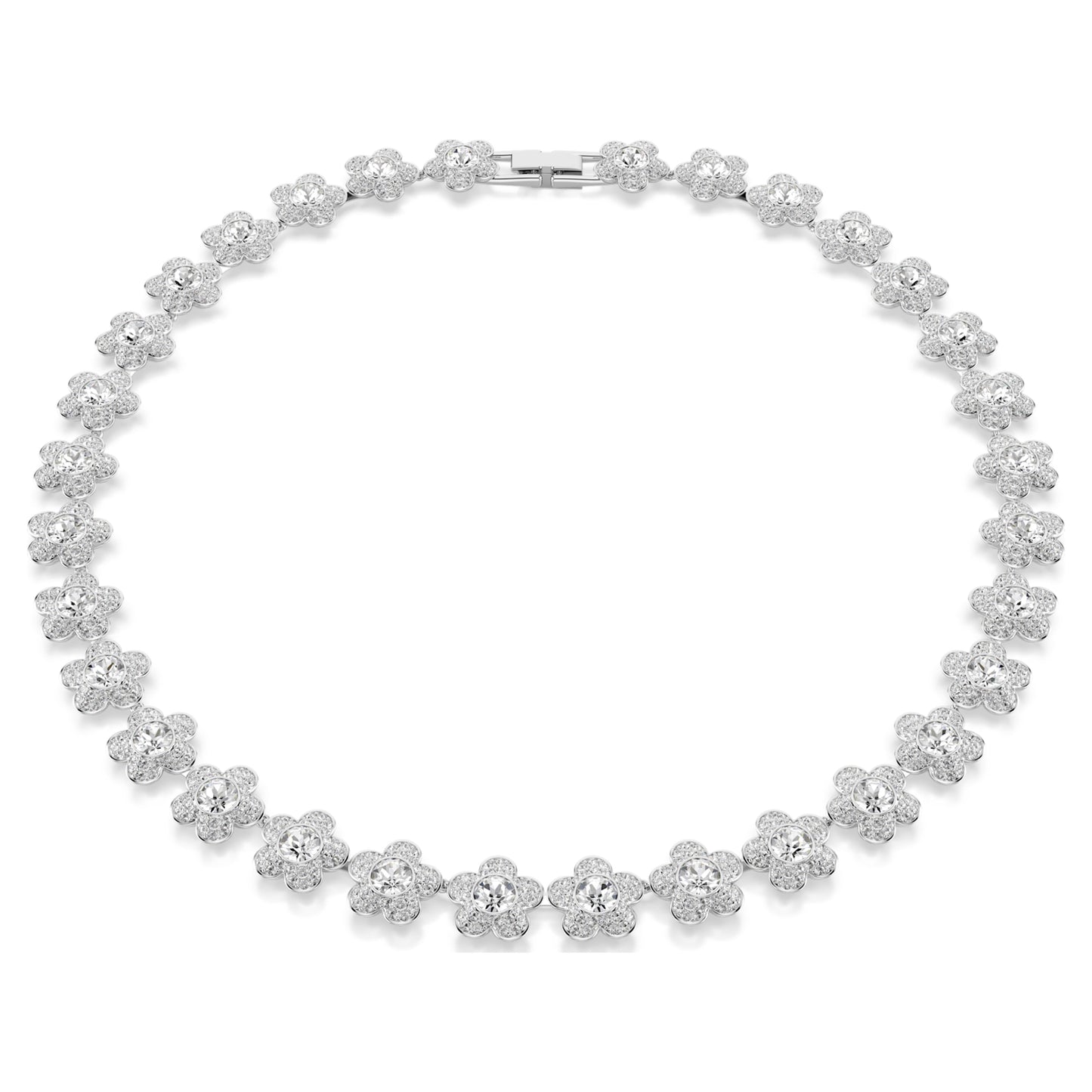 Collar Ariana Grande x Swarovski Talla redonda, Flor, Blanco, Baño de rodio