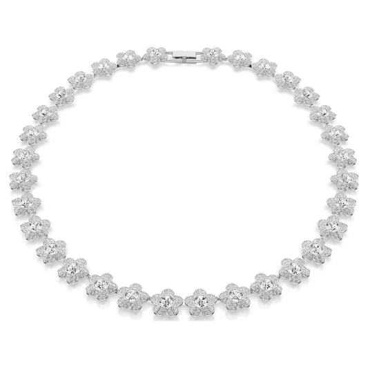 Collar Ariana Grande x Swarovski Talla redonda, Flor, Blanco, Baño de rodio