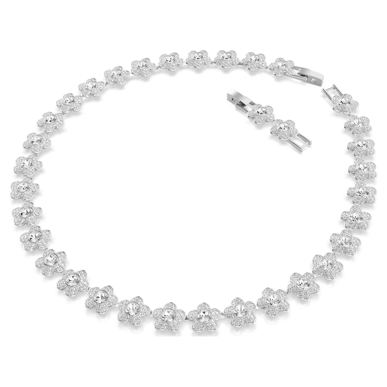 Collar Ariana Grande x Swarovski Talla redonda, Flor, Blanco, Baño de rodio