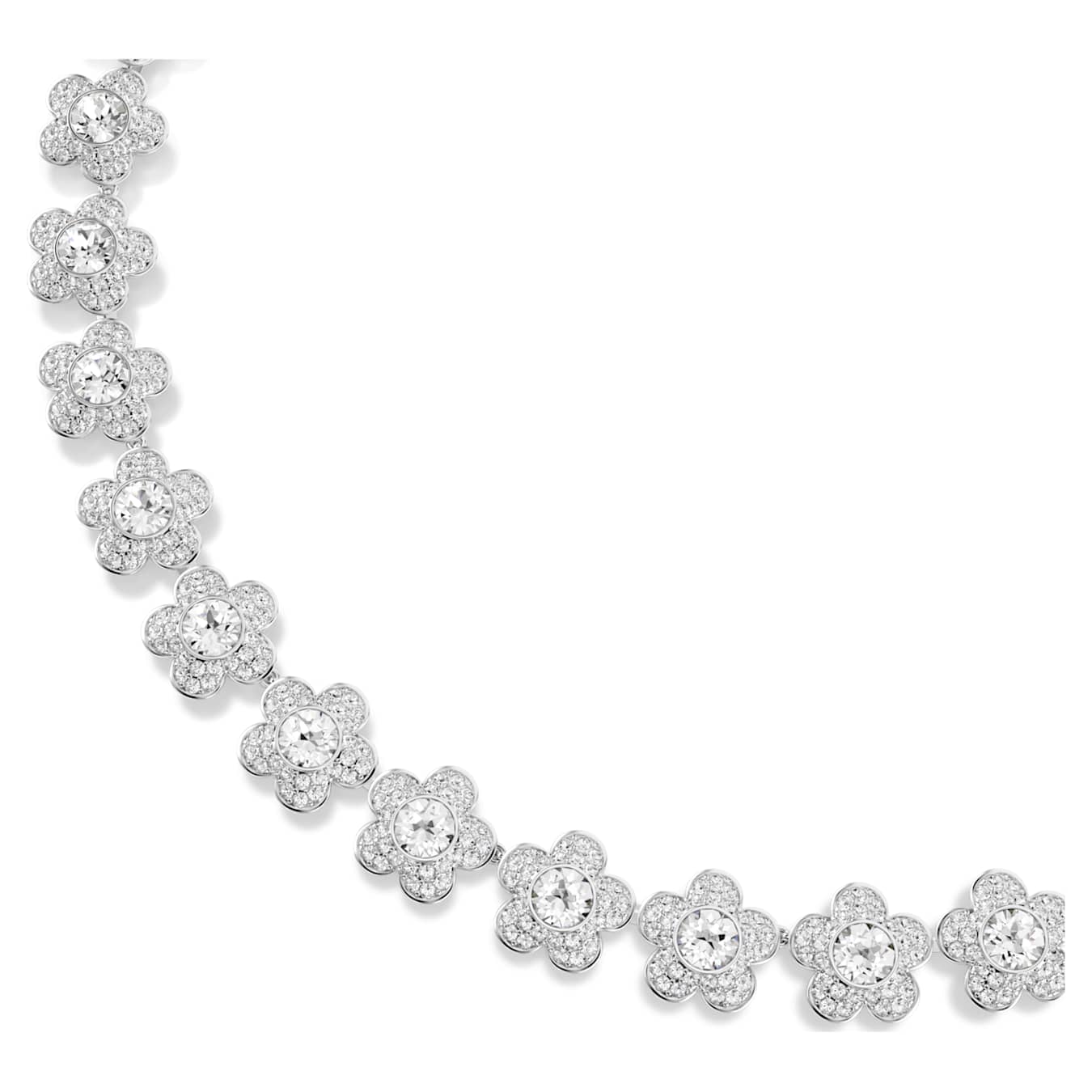 Collar Ariana Grande x Swarovski Talla redonda, Flor, Blanco, Baño de rodio