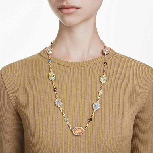 Collar Chroma Talla octogonal, Multicolor, Baño tono oro