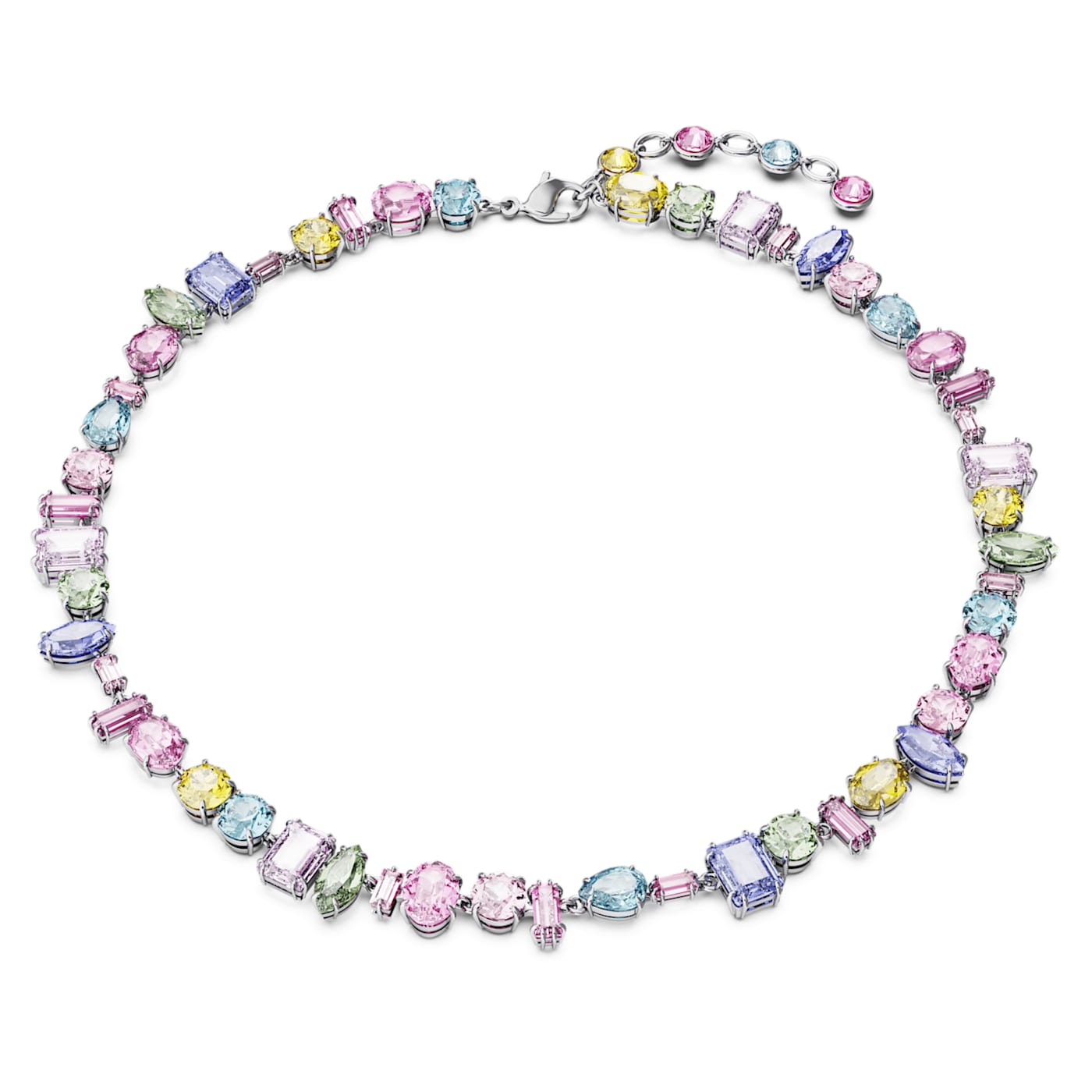 Collar Gema, Tallas mixtas, Multicolor, Baño de rodio