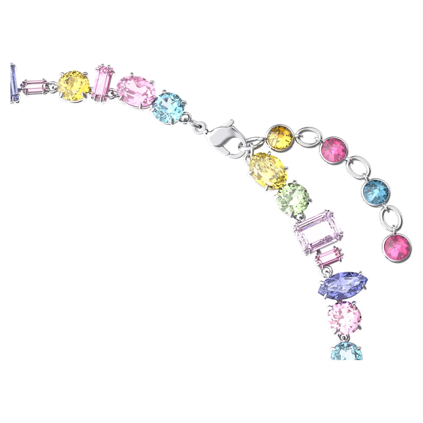 Collar Gema, Tallas mixtas, Multicolor, Baño de rodio