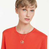 Collar Hyperbola Talla redonda, Blanco, Baño tono oro