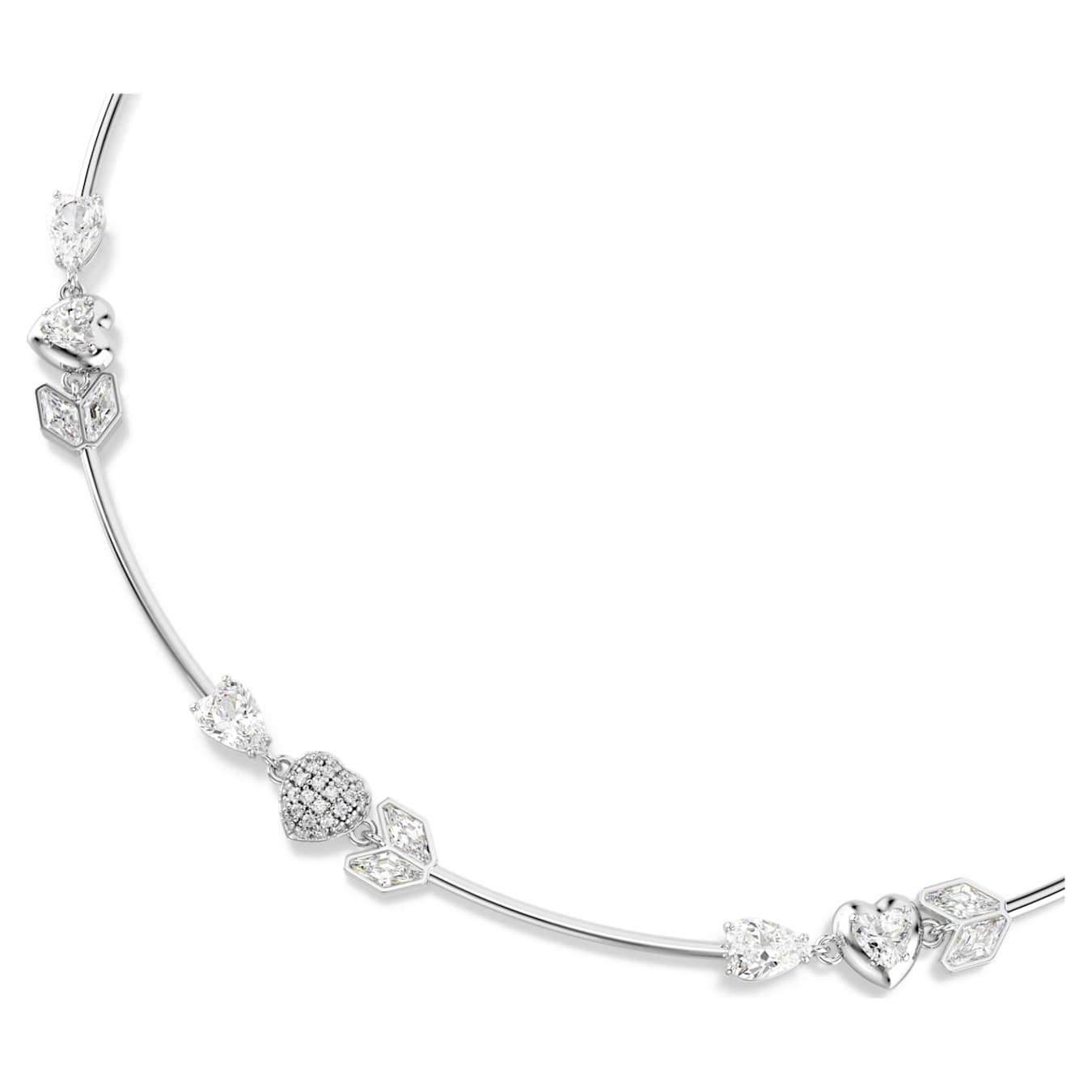 Collar Idyllia Corazón con flecha, Blanco, Baño de rodio