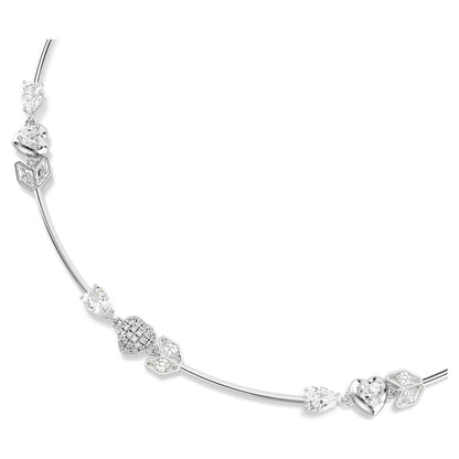 Collar Idyllia Corazón con flecha, Blanco, Baño de rodio