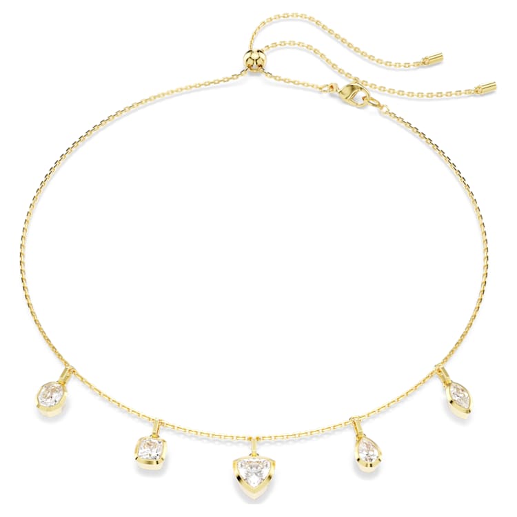 Collar Imber Tallas mixtas, Blanco, Baño tono oro – Swarovski Panamá