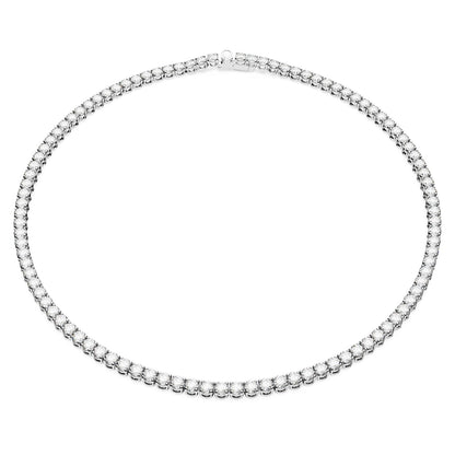 Collar Matrix Tennis Talla redonda, Grande, Blanco, Baño de rodio