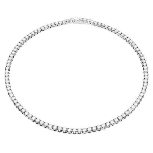 Collar Matrix Tennis Talla redonda, Grande, Blanco, Baño de rodio