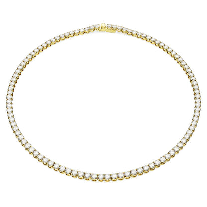 Collar Matrix Tennis Talla redonda, Blanco, Baño tono oro