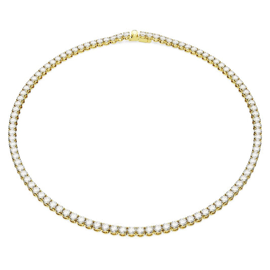 Collar Matrix Tennis Talla redonda, Blanco, Baño tono oro