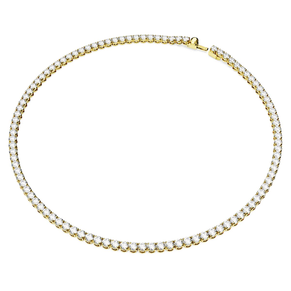 Collar Matrix Tennis Talla redonda, Blanco, Baño tono oro