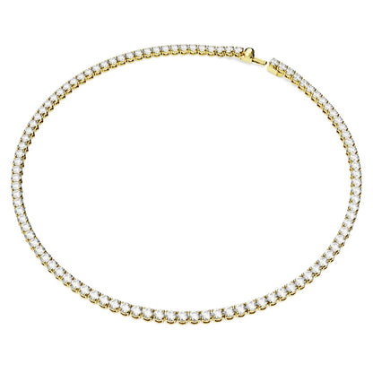 Collar Matrix Tennis Talla redonda, Blanco, Baño tono oro