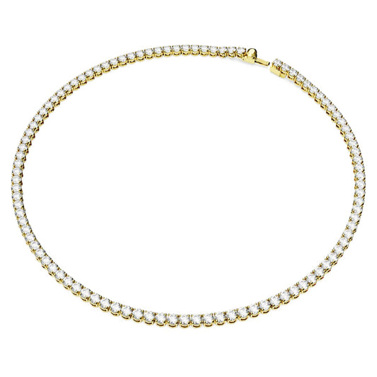 Collar Matrix Tennis Talla redonda, Blanco, Baño tono oro
