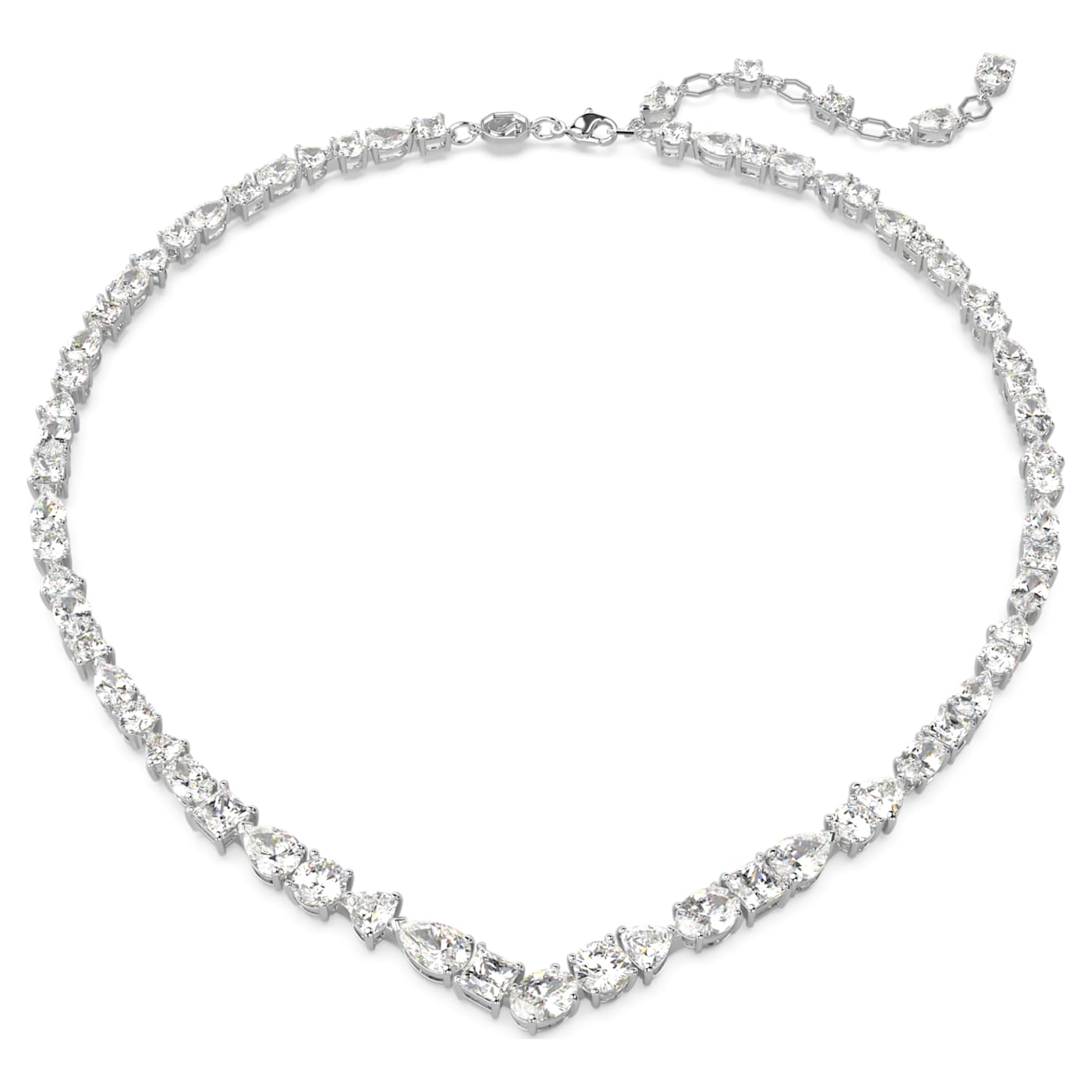 Collar Mesmera, Tallas mixtas, Blanco, Baño de rodio