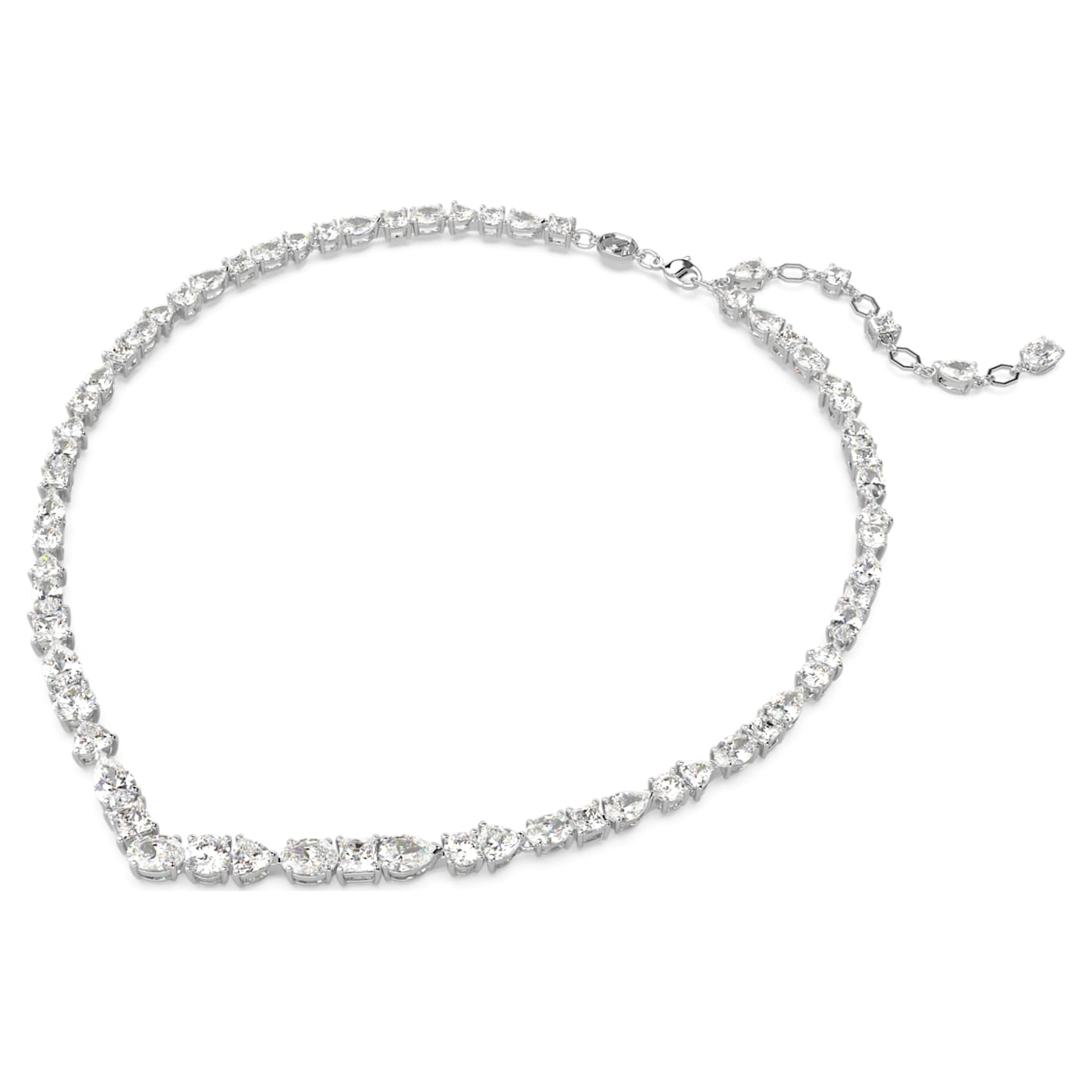 Collar Mesmera, Tallas mixtas, Blanco, Baño de rodio