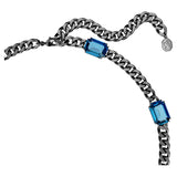 Collar Millenia, Talla octogonal, Azul, Baño de rutenio
