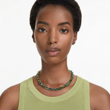 Collar Millenia, Talla octogonal, Degradado de color, Verde, Baño tono oro