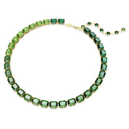 Collar Millenia, Talla octogonal, Degradado de color, Verde, Baño tono oro