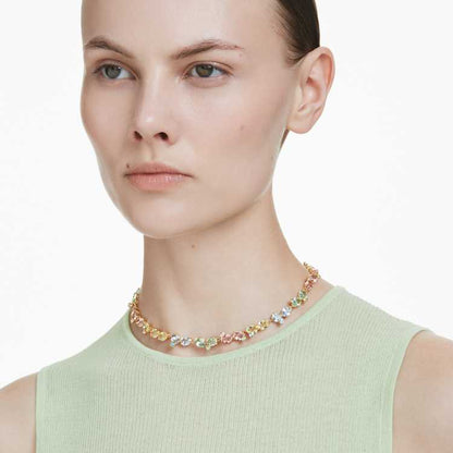 Collar Tennis Gema Tallas mixtas, Multicolor, Baño tono oro