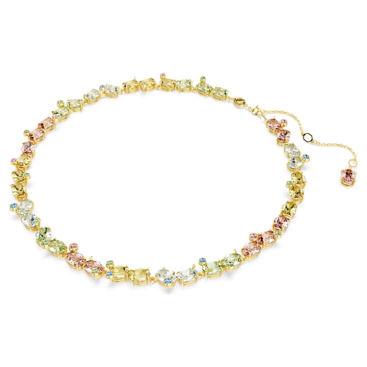 Collar Tennis Gema Tallas mixtas, Multicolor, Baño tono oro