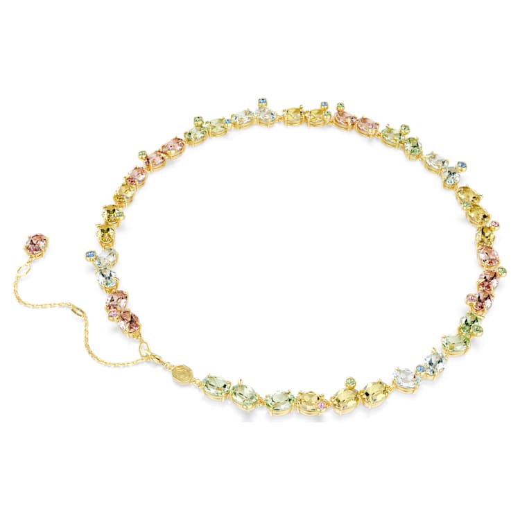 Collar Tennis Gema Tallas mixtas, Multicolor, Baño tono oro