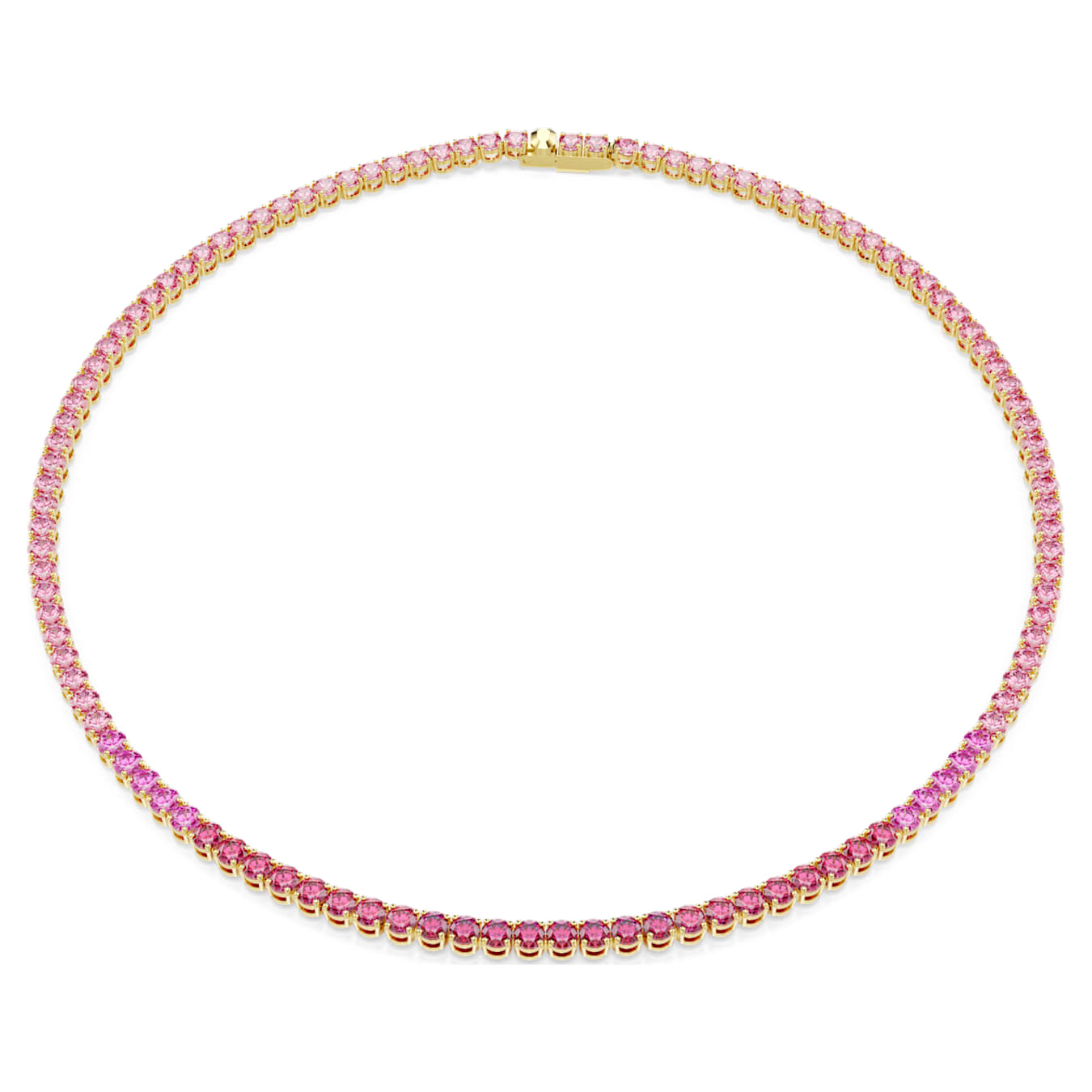 Collar Tennis Matrix Talla redonda, Rosa, Baño tono oro