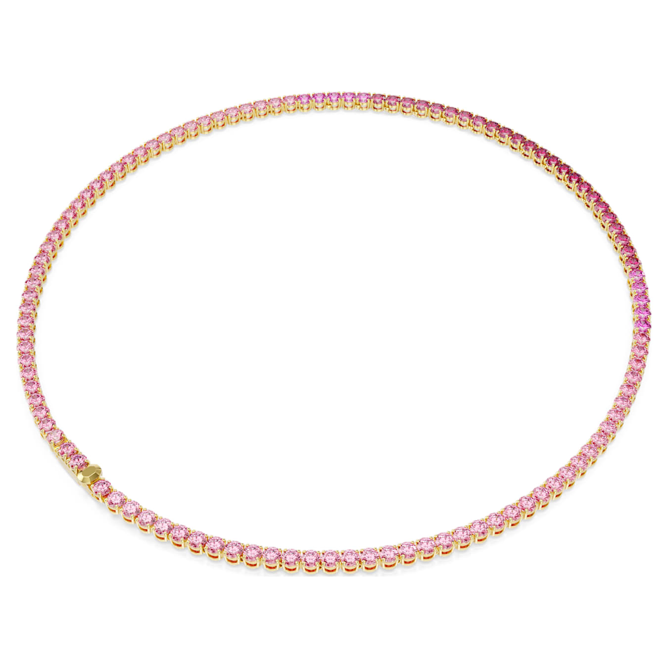 Collar Tennis Matrix Talla redonda, Rosa, Baño tono oro