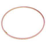 Collar Tennis Matrix Talla redonda, Rosa, Baño tono oro