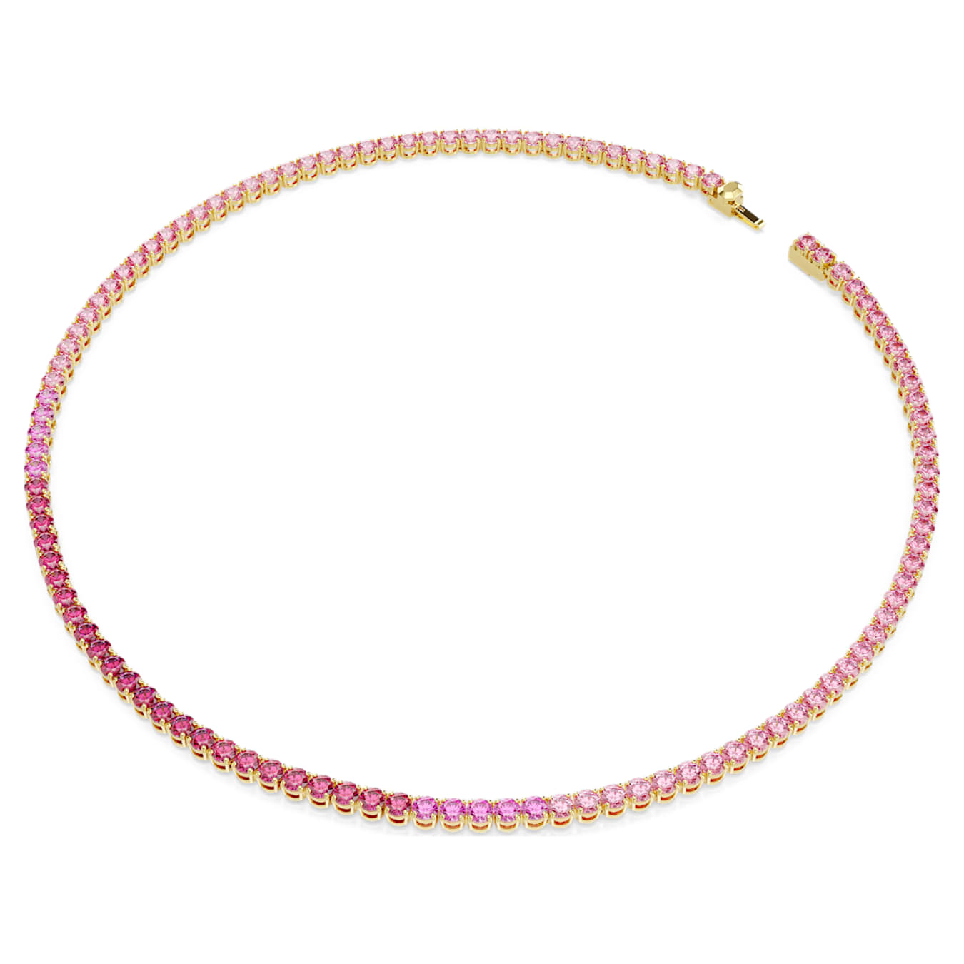 Collar Tennis Matrix Talla redonda, Rosa, Baño tono oro
