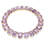 Collar Tennis Millenia Talla octogonal, Morado, Baño tono oro