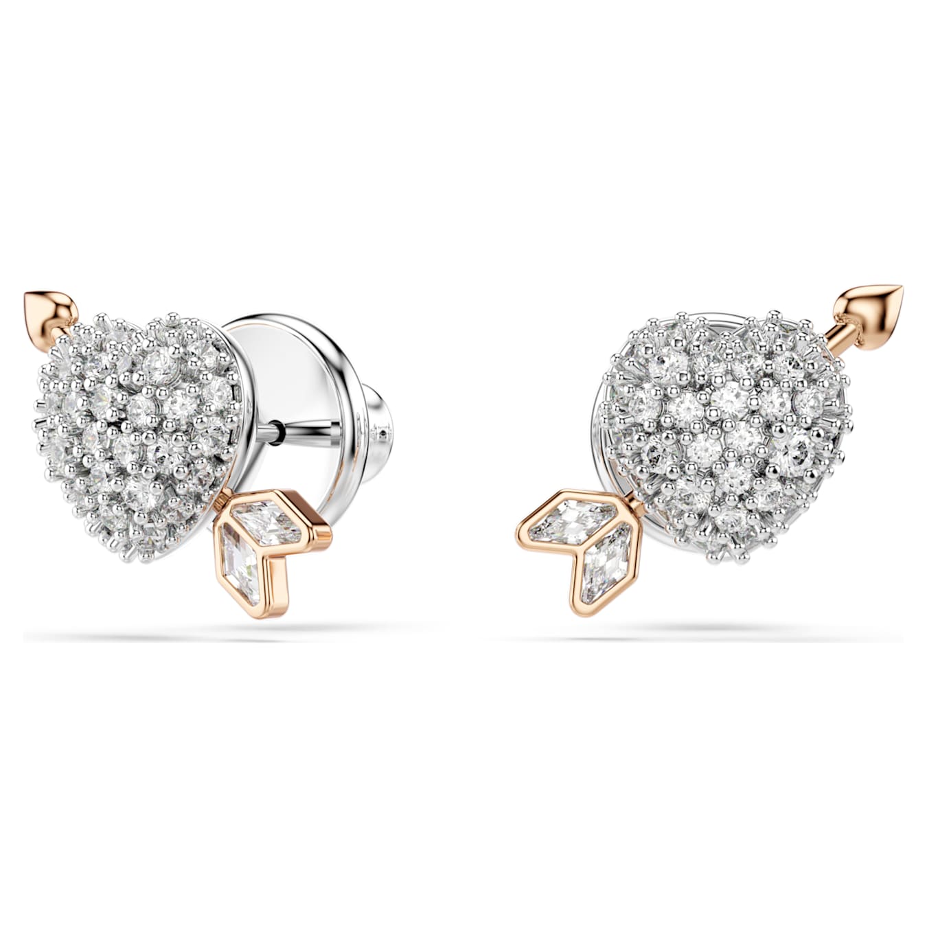 Conjunto Idyllia Tallas mixtas, Corazón con flecha, Blanco, Baño tono oro rosa