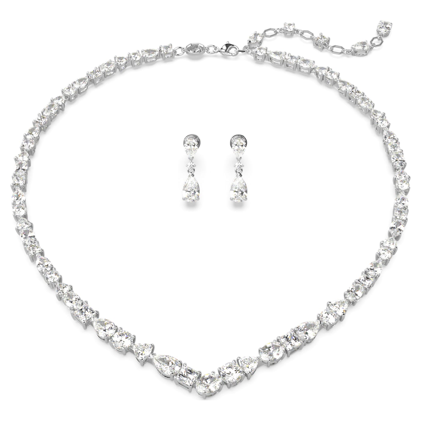 Conjunto Mesmera, Tallas mixtas, Blanco, Baño de rodio
