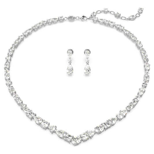 Conjunto Mesmera, Tallas mixtas, Blanco, Baño de rodio