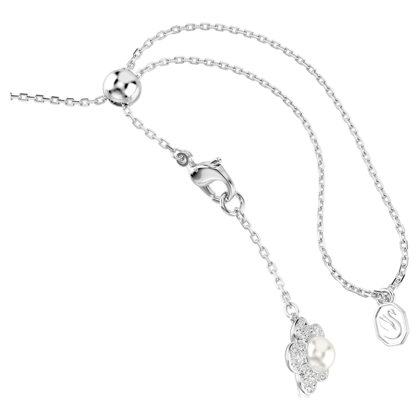 Gargantilla Ariana Grande x Swarovski Perla de cristal, Talla redonda, Blanca, Baño de rodio