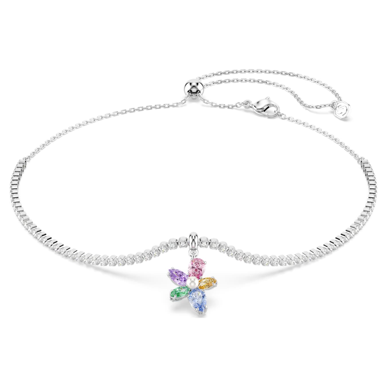 Gargantilla Ariana Grande x Swarovski Tallas mixtas, Flor, Multicolor, Baño de rodio