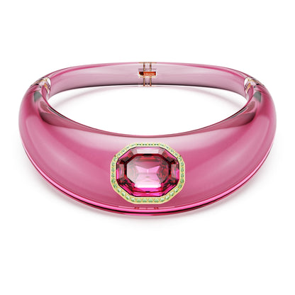 Gargantilla Dulcis Talla octogonal, Pavé, Rosa, Baño tono oro