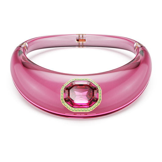 Gargantilla Dulcis Talla octogonal, Pavé, Rosa, Baño tono oro