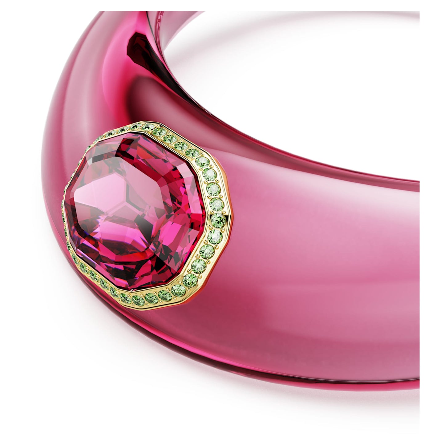 Gargantilla Dulcis Talla octogonal, Pavé, Rosa, Baño tono oro