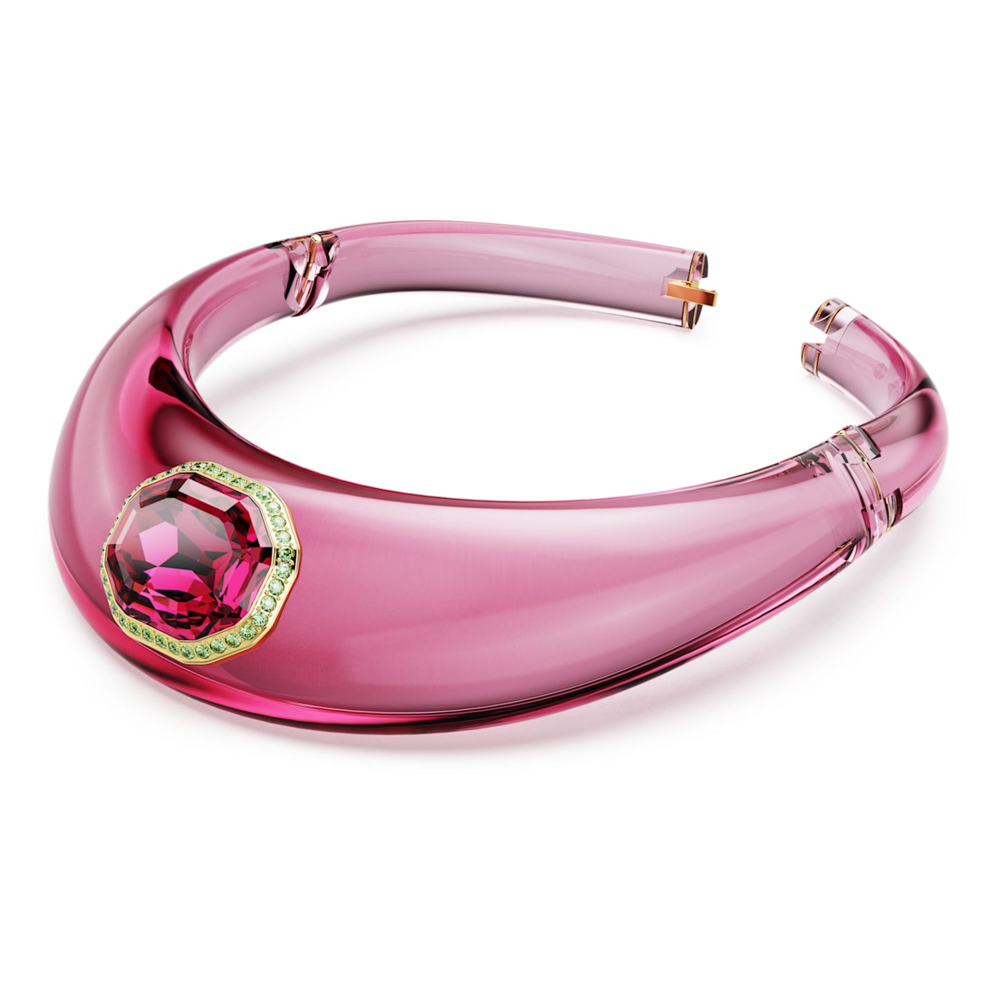 Gargantilla Dulcis Talla octogonal, Pavé, Rosa, Baño tono oro
