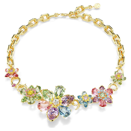 Collar Idyllia Tallas mixtas, Flor, Multicolor, Baño tono oro