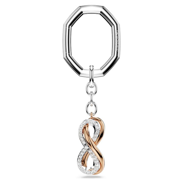 Llavero Símbolo del infinito, Blanco, Combinación de acabados metálicos