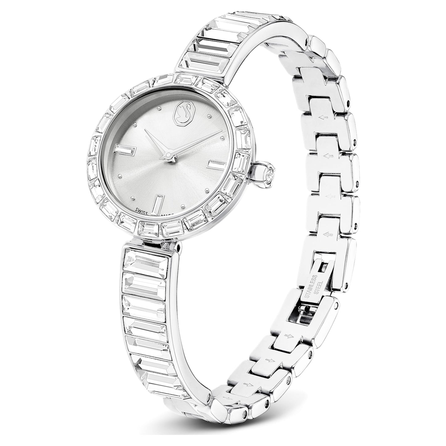 Reloj Matrix Bangle, Fabricado en Suiza, Tono plateado, Acero inoxidable